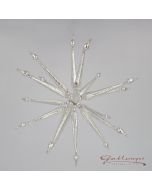 Großer Stern 3-dimensional aus Glasperlen, 20 cm, silber