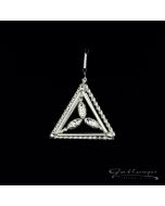 Ornament aus Glasperlen, Pyramide, 5,5 cm, silber