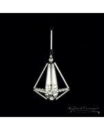 Diamant aus Glasperlen, 6,5 cm, silber