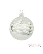 Christmas Ball made of glass, 8 cm, snowy trees