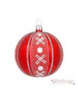 Christmas Ball made of glass, 8 cm, red shiny
