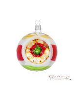 Christmas Ball made of glass, 7 cm, Retro-Design with reflector