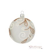 Christmas Ball made of glass, 8 cm, transparent with ornaments