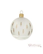 Christmas Ball made of glass, 7 cm, transparent with little trees