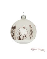 Christmas Ball made of glass, 7 cm, snowy houses