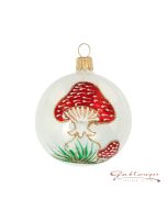 Christmas Ball made of glass, 7 cm, toadstool