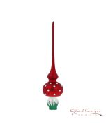 Tree topper made of glass, 25 cm, toadstool
