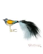 Bird made of glass, cm, black-blue