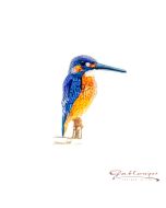 Bird made of glass, kingfisher, 12 cm, colourful