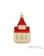 Glass figure, Church, cm, gold-red