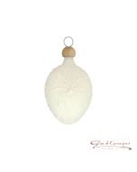 Easter Egg, 5,5 cm, white with floral pattern