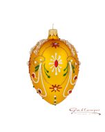 Osterei aus Glas, 10 cm, orange im Faberge-Stil