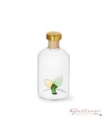 Glasflasche mit Blätter, Diffuser für Raumdüfte, handgefertigt