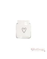 Kleine Vase aus Glas, Herz