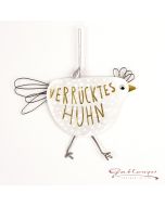 Anhänger "Verrückte Hühner" goldener Aufdruck