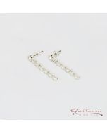Stud earrings, rhinestones, silver, crystal