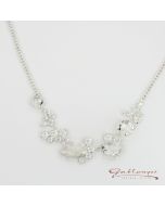 Necklace with rhinestones, silver, crystal