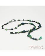 Collier in Y-Form mit Glassteinen, grün-Mix