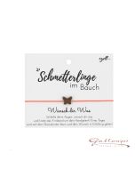 Armband, Glücksknoten mit Schmetterling, korallenfarbiges Band