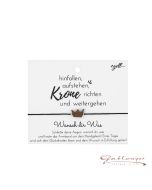 Armband, Glücksknoten mit Krone, schwarzes Band