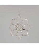 Stern aus Glasperlen, 9 cm, silber, handgefertigt