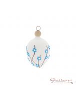 Easter Egg, 5,5 cm, white with blue flowers