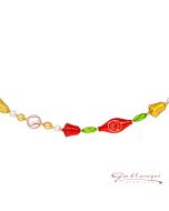 Kette aus Glasperlen,  95 cm, gold-bunt