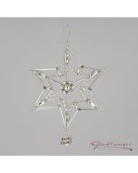 Star made of glass beads with elements of glass stones, 10 cm, silver