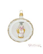 Christbaumkugel aus Glas, 8 cm, transparent mit Engel