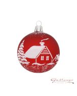 Christmas Ball made of glass, 7 cm, red 