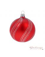Christmas Ball, 7 cm, red with glitter