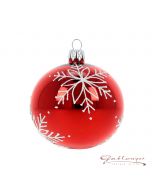 Christmas Ball, 8 cm, red with white stars