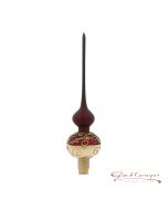 Tree topper, 27 cm, wine red with golden ornaments