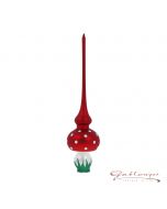 Tree topper made of glass, 25 cm, toadstool