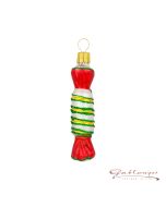 Glass figure, Candy,  8 cm, red-green-gold,