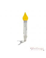 Glass fgurine, Candle with clip, 8 cm, silver