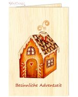Wooden greeting card "Besinnliche Adventzeit"