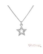 Necklace Star with Swarovski®-crystals, crystal, silver