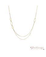 Necklace oval rings, gold plated, 42 cm