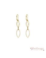 Earrings, oval rings, gold plated, 46 mm