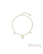 Anglet with heart, gold plated, 29 cm