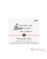 Armband, Glücksknoten mit Stern, korallfarbiges Band