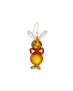 Glasperlen Figur Hase handgefertigte Miniatur 4,5 cm altgold traditioneller Gablonzer Osterschmuck