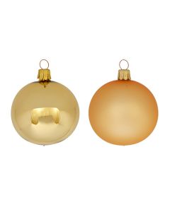 Christbaumkugel-Set mit 12 Stk., gold glänzend und matt aus Glas