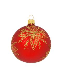 Christbaumkugel aus Glas, 8 cm, rot-gold