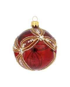 Christbaumkugel aus Glas, 8 cm, transparent weinrot