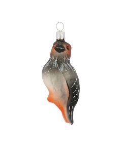 Glass figure, bird, 10 cm, orange-grey