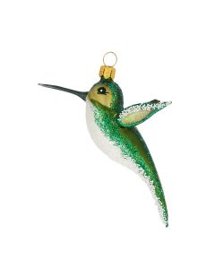 Glasfigur, Kolibri, 10 cm, grün-weiß