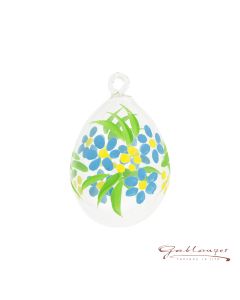 Easter Egg, 6 cm, transparent with flowers