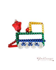 Locomotive made of glass beads, 6,5 cm, colorful
